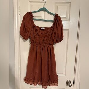 By the river orange dress size small NWOT